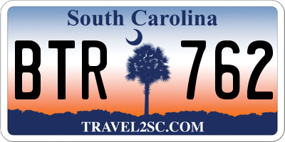 SC license plate BTR762