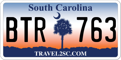 SC license plate BTR763