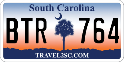 SC license plate BTR764
