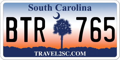 SC license plate BTR765