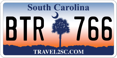 SC license plate BTR766