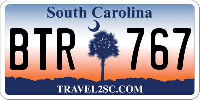 SC license plate BTR767