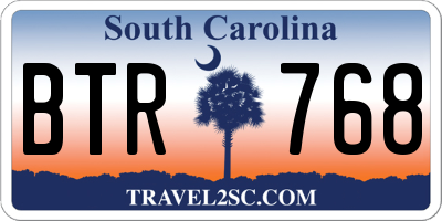 SC license plate BTR768