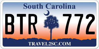 SC license plate BTR772