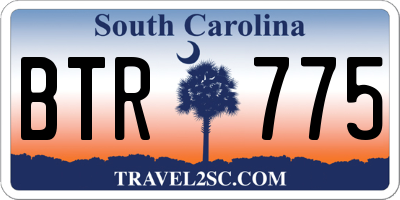 SC license plate BTR775