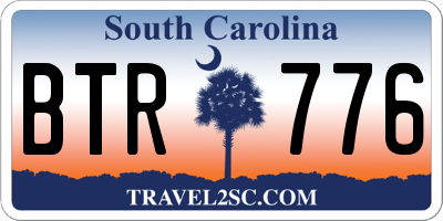 SC license plate BTR776