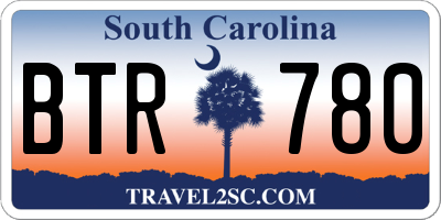 SC license plate BTR780