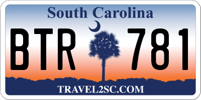 SC license plate BTR781