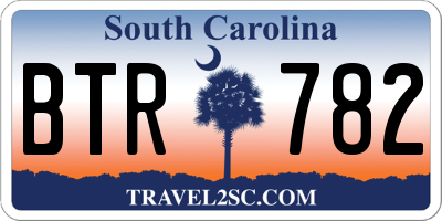 SC license plate BTR782