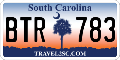 SC license plate BTR783