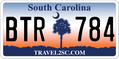 SC license plate BTR784