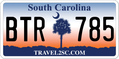 SC license plate BTR785