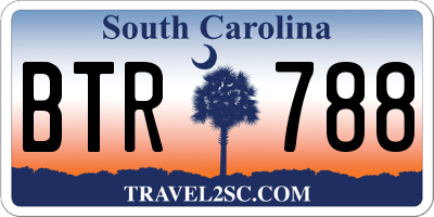 SC license plate BTR788