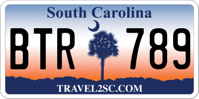 SC license plate BTR789