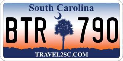 SC license plate BTR790