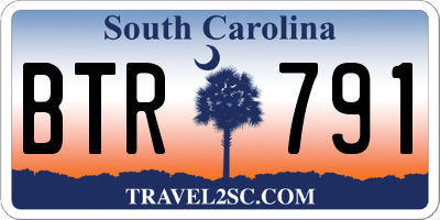 SC license plate BTR791