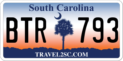 SC license plate BTR793