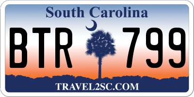 SC license plate BTR799