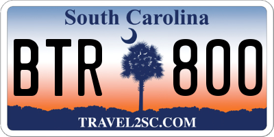 SC license plate BTR800