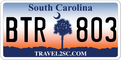 SC license plate BTR803