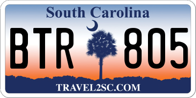 SC license plate BTR805