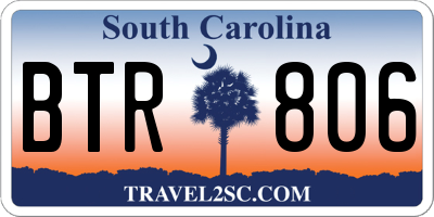 SC license plate BTR806