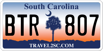 SC license plate BTR807