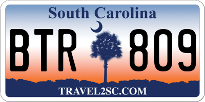 SC license plate BTR809