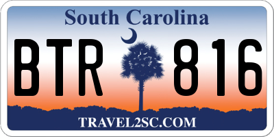 SC license plate BTR816