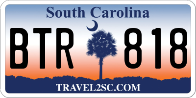 SC license plate BTR818