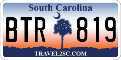 SC license plate BTR819