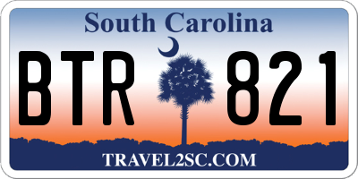 SC license plate BTR821