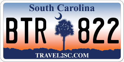 SC license plate BTR822
