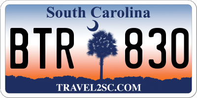 SC license plate BTR830
