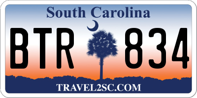 SC license plate BTR834