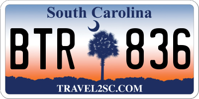 SC license plate BTR836