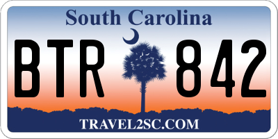 SC license plate BTR842