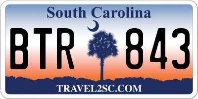 SC license plate BTR843