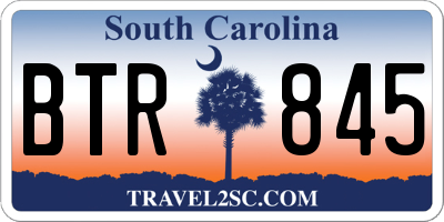 SC license plate BTR845