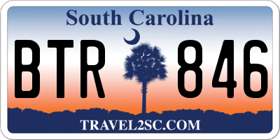 SC license plate BTR846