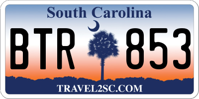 SC license plate BTR853