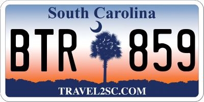 SC license plate BTR859