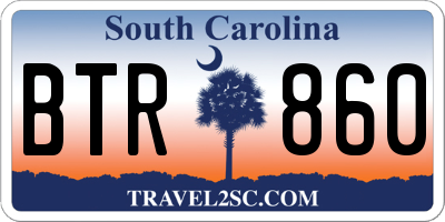 SC license plate BTR860