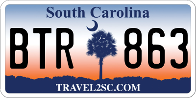 SC license plate BTR863
