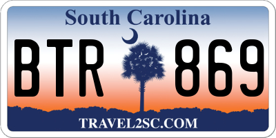 SC license plate BTR869
