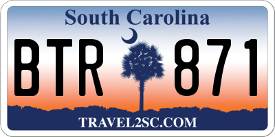 SC license plate BTR871