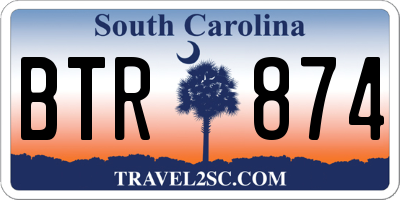 SC license plate BTR874