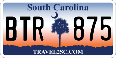 SC license plate BTR875
