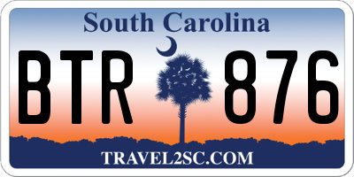 SC license plate BTR876
