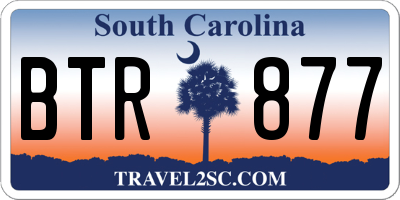 SC license plate BTR877